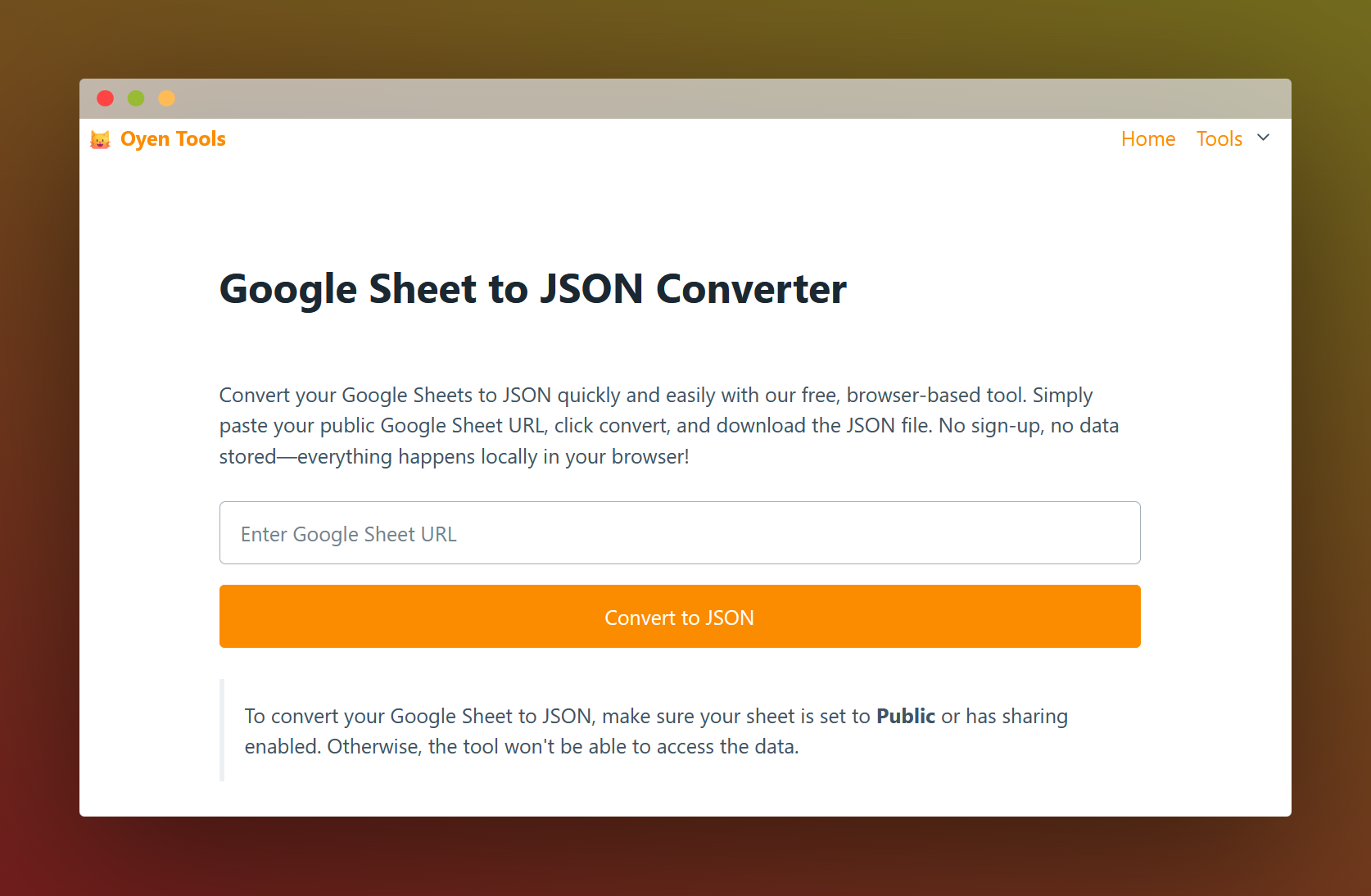 Google Sheet to JSON